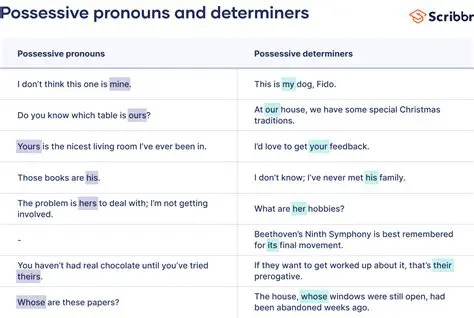 Al Posesif: Unraveling the Nuances of Possessive Pronouns and Determiners
