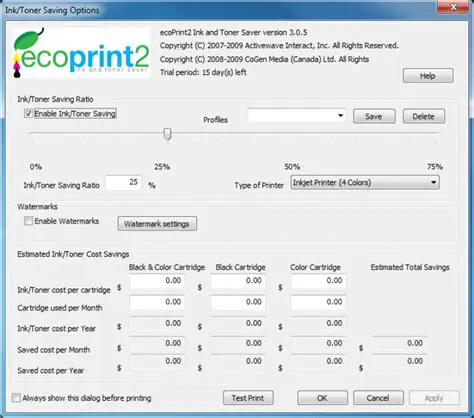 Benefits of Using EcoPrint2 Ink and Toner Saver