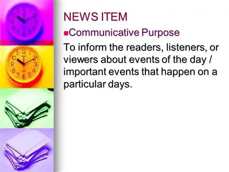 Unpacking the Communicative Purpose: What News Items Aim to Achieve