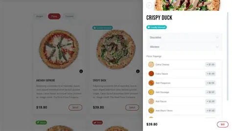 Delivery of Menu and Product Information