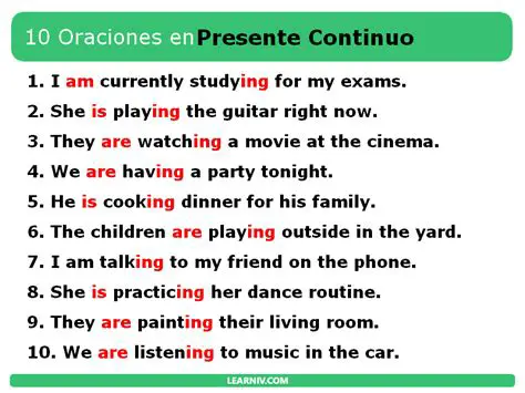 Ejemplos del Presente Continuo