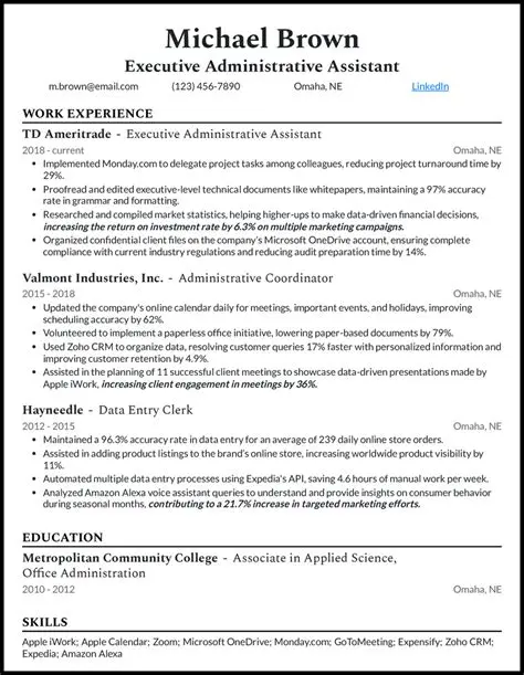 Executive Administrative Assistant Resume Example: Crafting a Winning Resume
