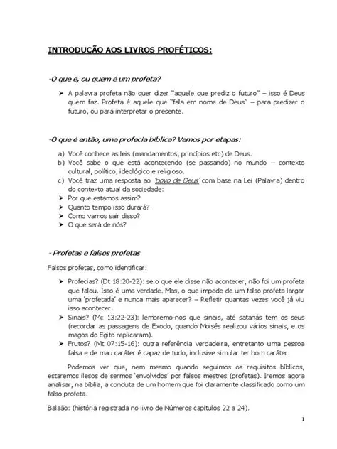 Exemplos de profetas verdadeiros