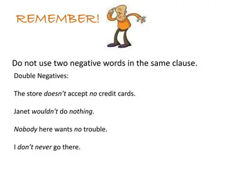 Forming Negative Sentences