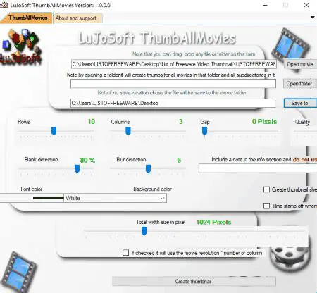Key Features of LuJoSoft ThumbAllMovies