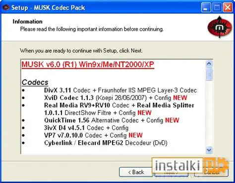 Key Features of MUSK Codec Pack