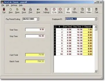 Key Features of TimeCalc ET Professional