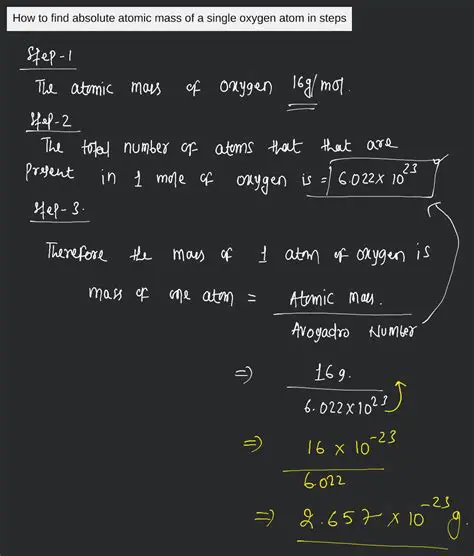 Mass of a Single Oxygen Atom