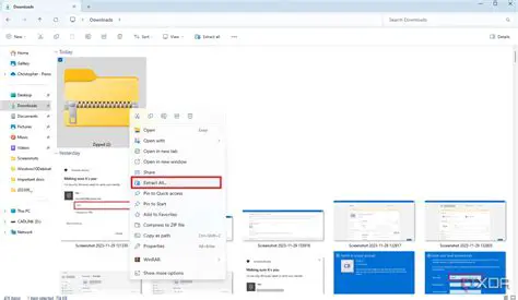 Opening existing zip files
