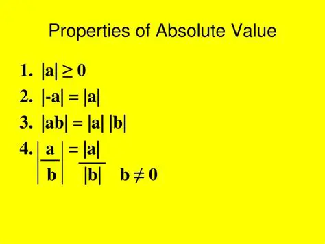Properties of Absolute Value and Relative Value