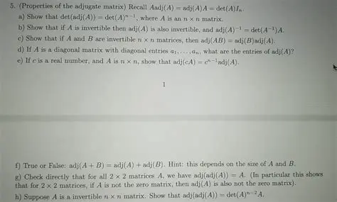 Properties of the Adjugate