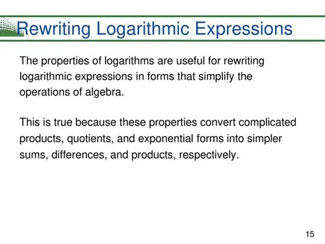Rewriting Logarithmic Expressions