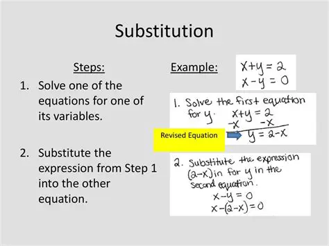 Substitute the value of one variable into the other equation