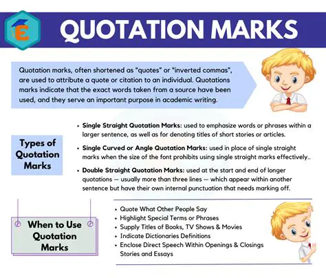 Use quotation marks to set off a quotation